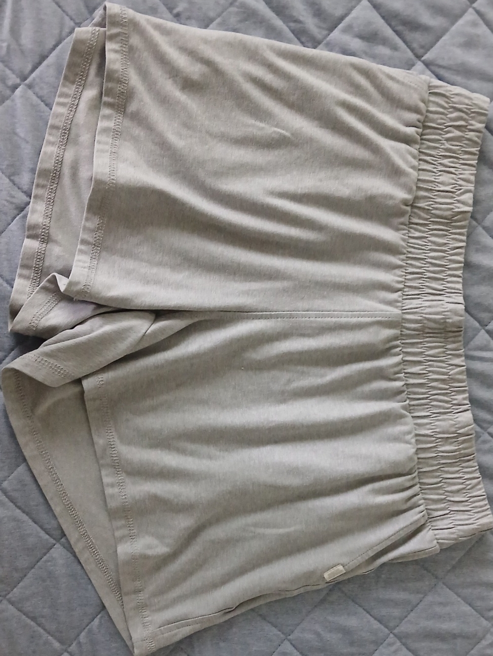 Athletic Works Light Gray Women's Elastic Waist Jersey Shorts